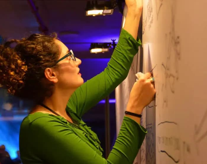 דודי וענבל - קיר טיימליין - ציור נקודות ציון בחיי החברה בלייב